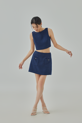 Hope Tweed V-Back Crop Top